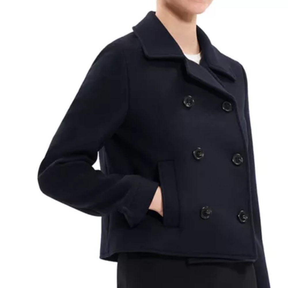 Theory Shrunken Slim Peacoat Size P